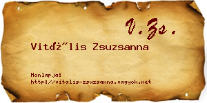 Vitális Zsuzsanna névjegykártya